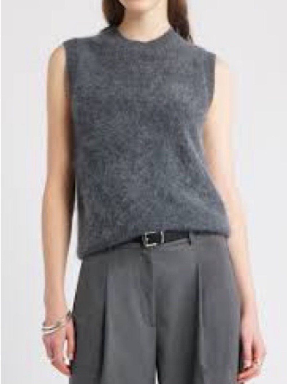 NORDSTROM GREY ONYX HEATHER VEST